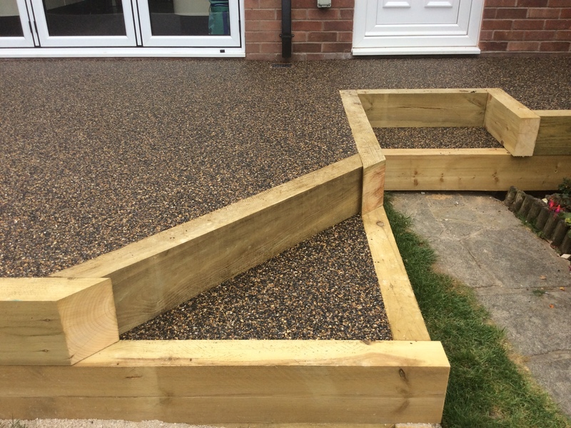 steps and paving in resin at Brownlow Fold